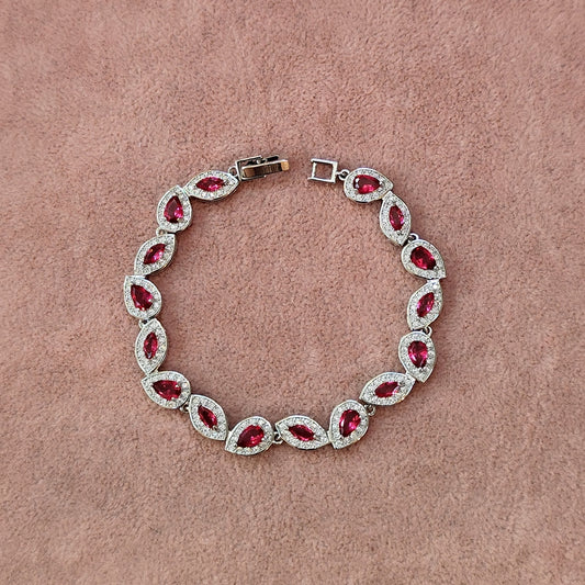 Pulseira de zircônia vermelha 208329F