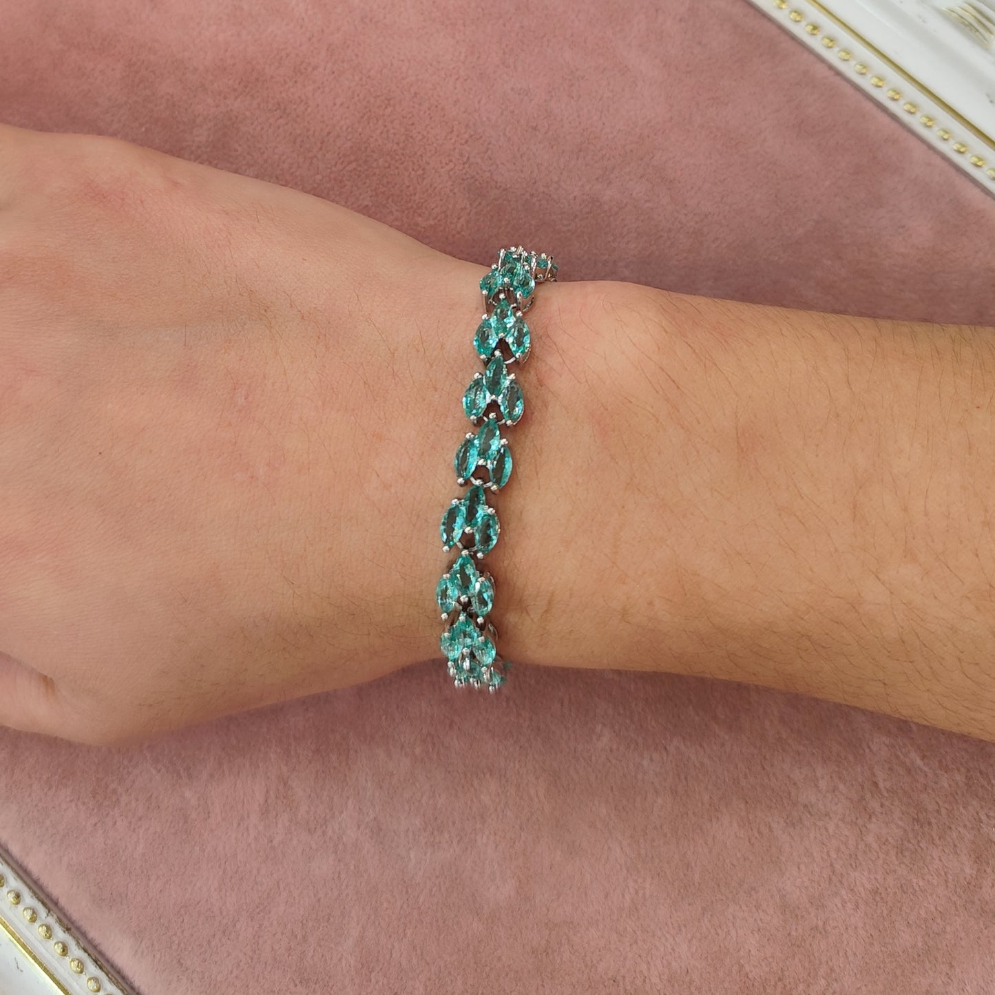 Pulseira de zircônia verde turmalina 207F6C6