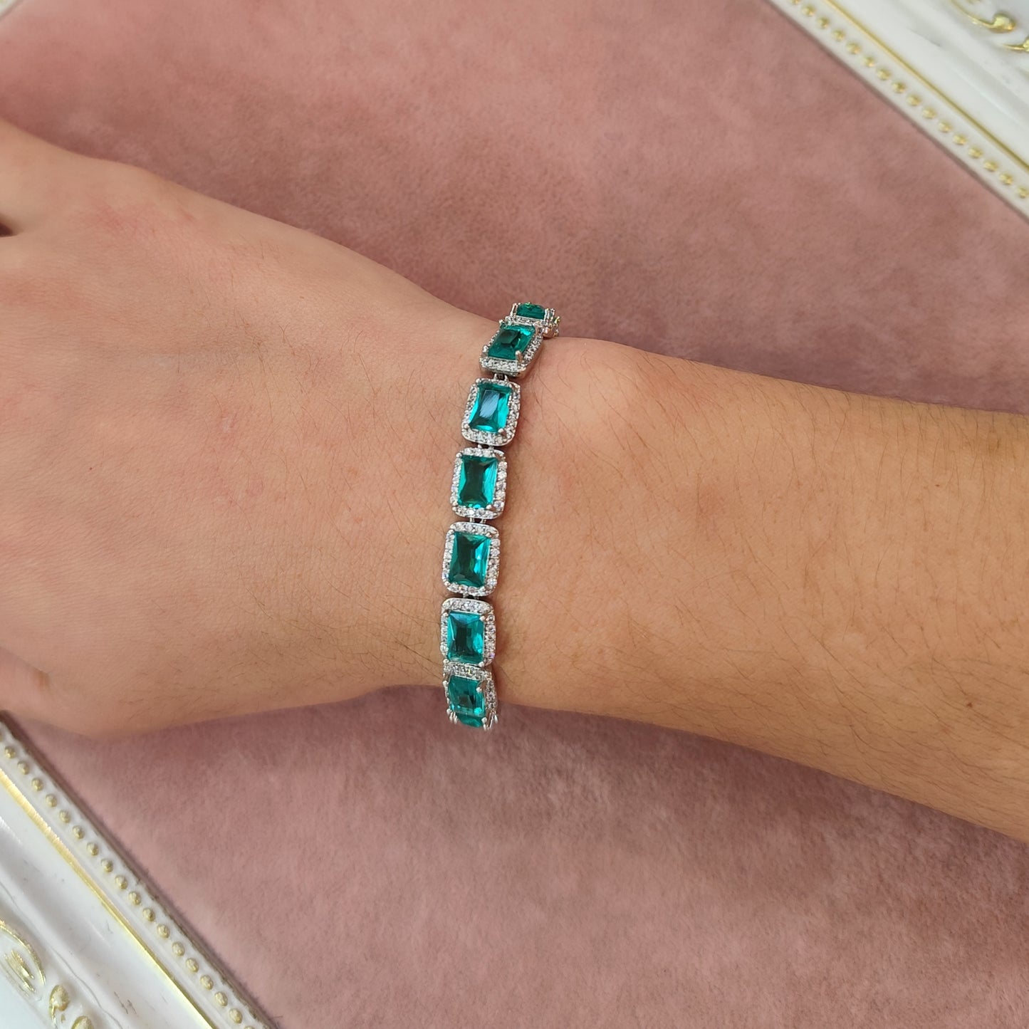 Pulseira de zircônia verde turmalina 207F5C2