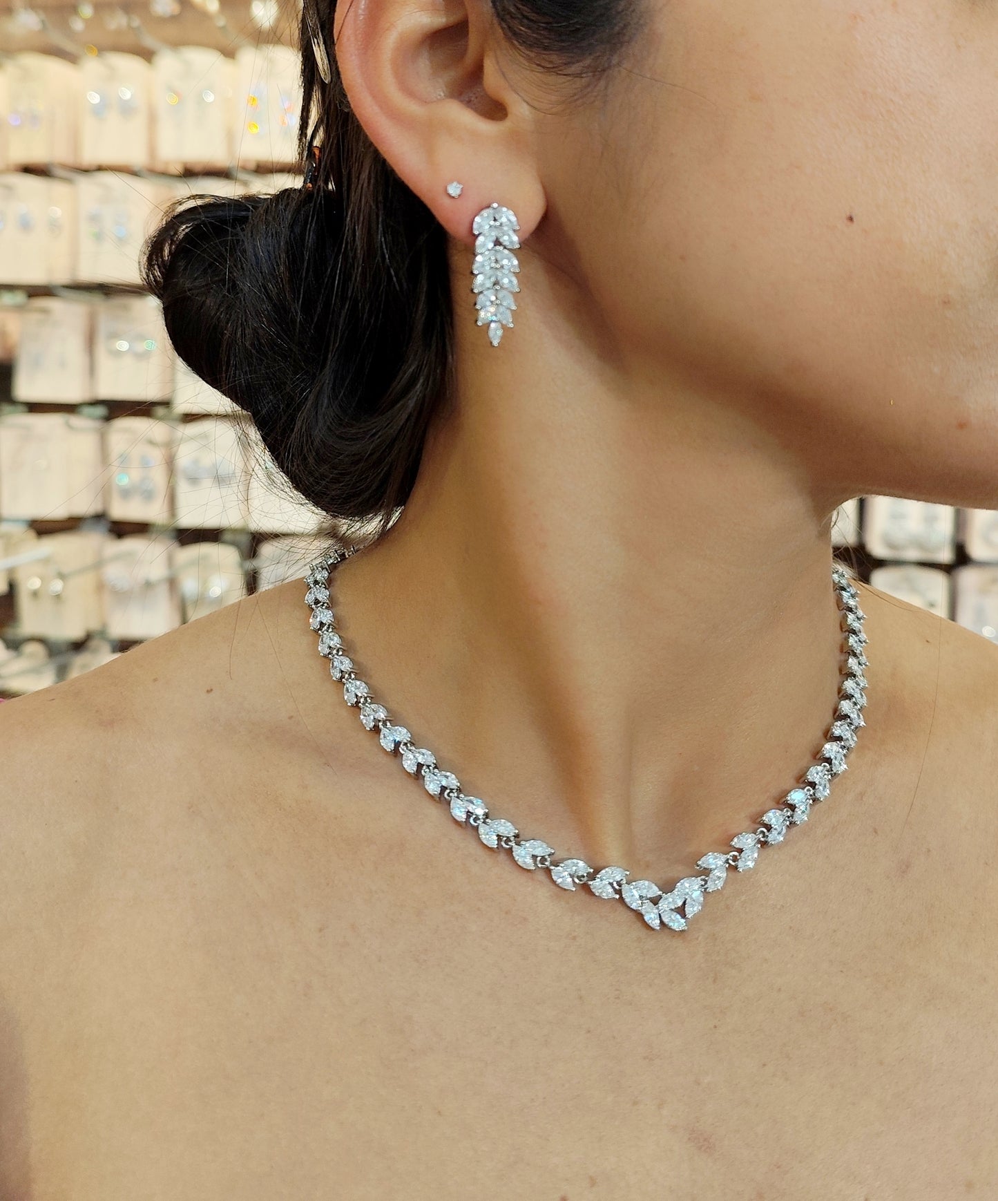 Conjunto colar e brinco de zircônia 206F6BA