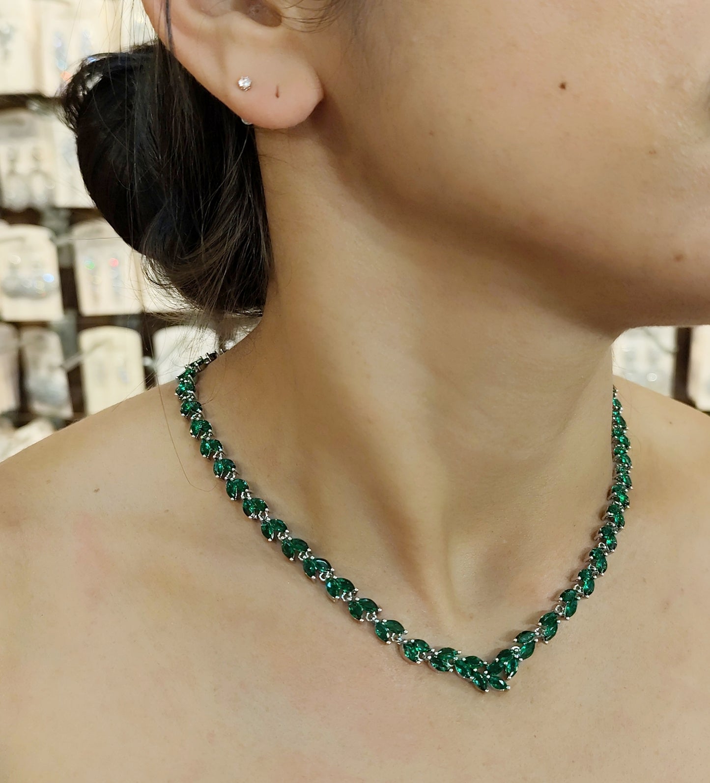 Colar de zircônia verde 2075ADD