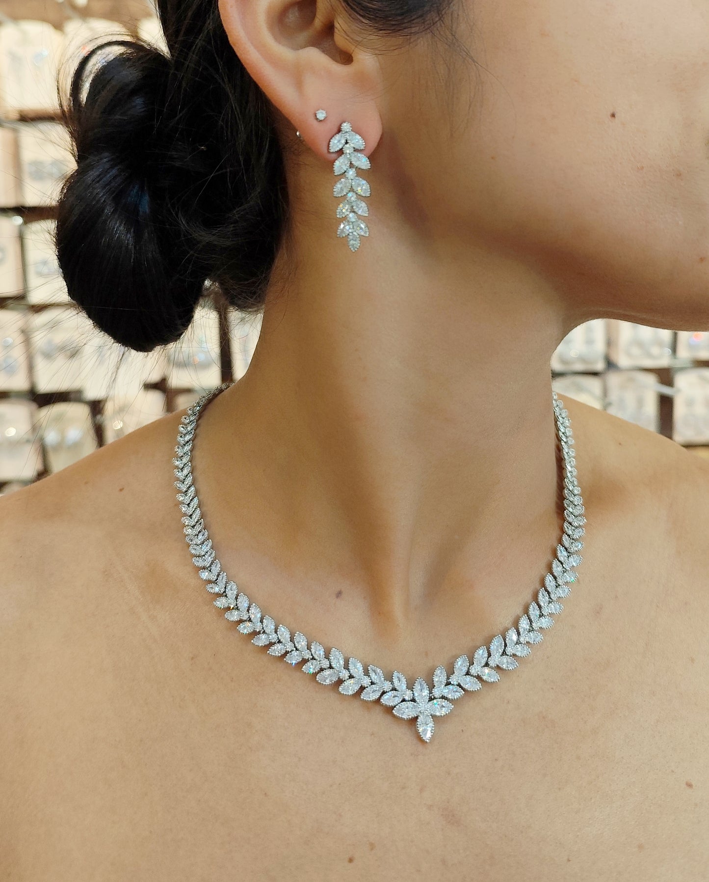 Conjunto Colar e Brinco de Zircônia 20734F9
