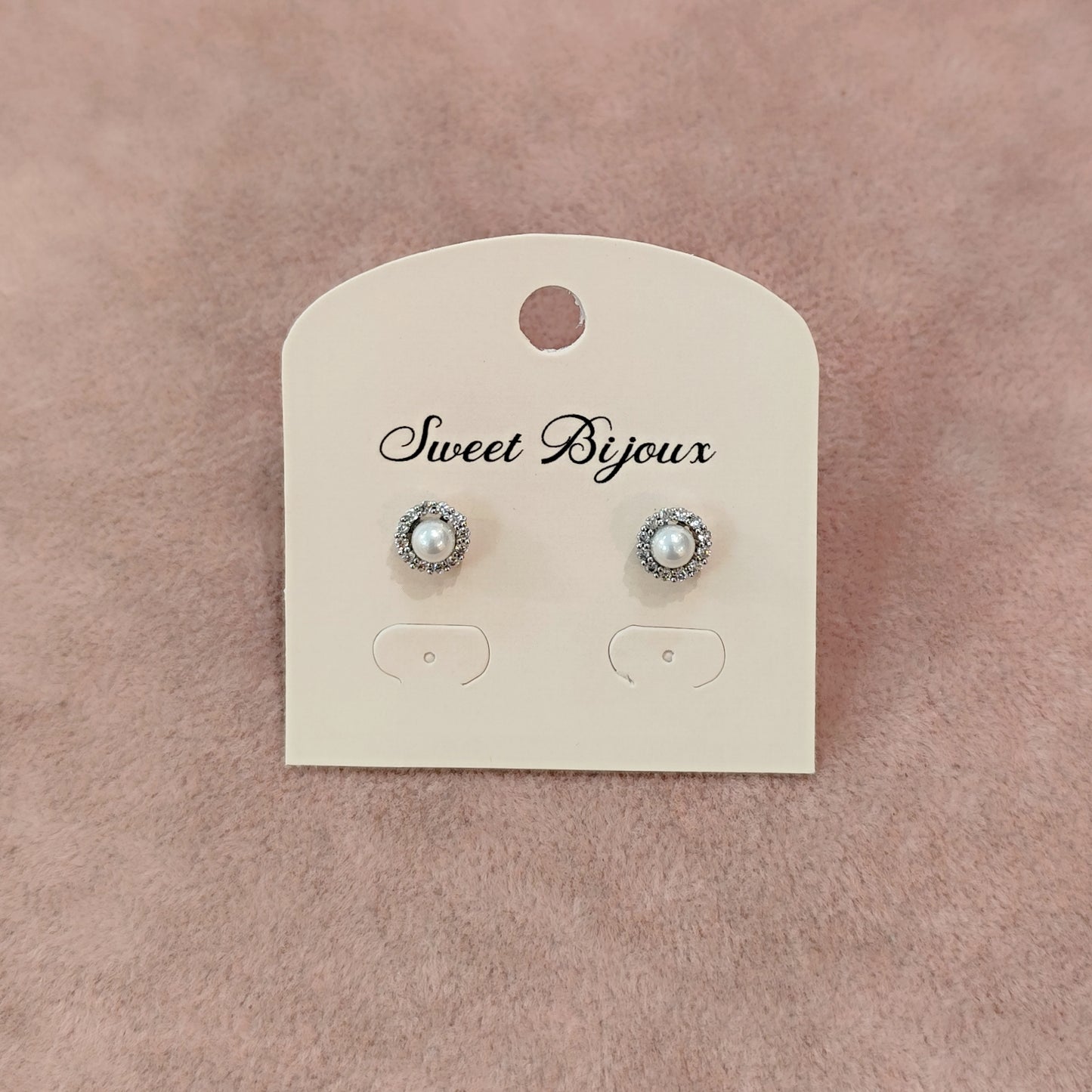 Brinco de pérola com zircônia P 20AACF8