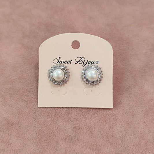 Brinco de pérola com zircônia 20ACBDD