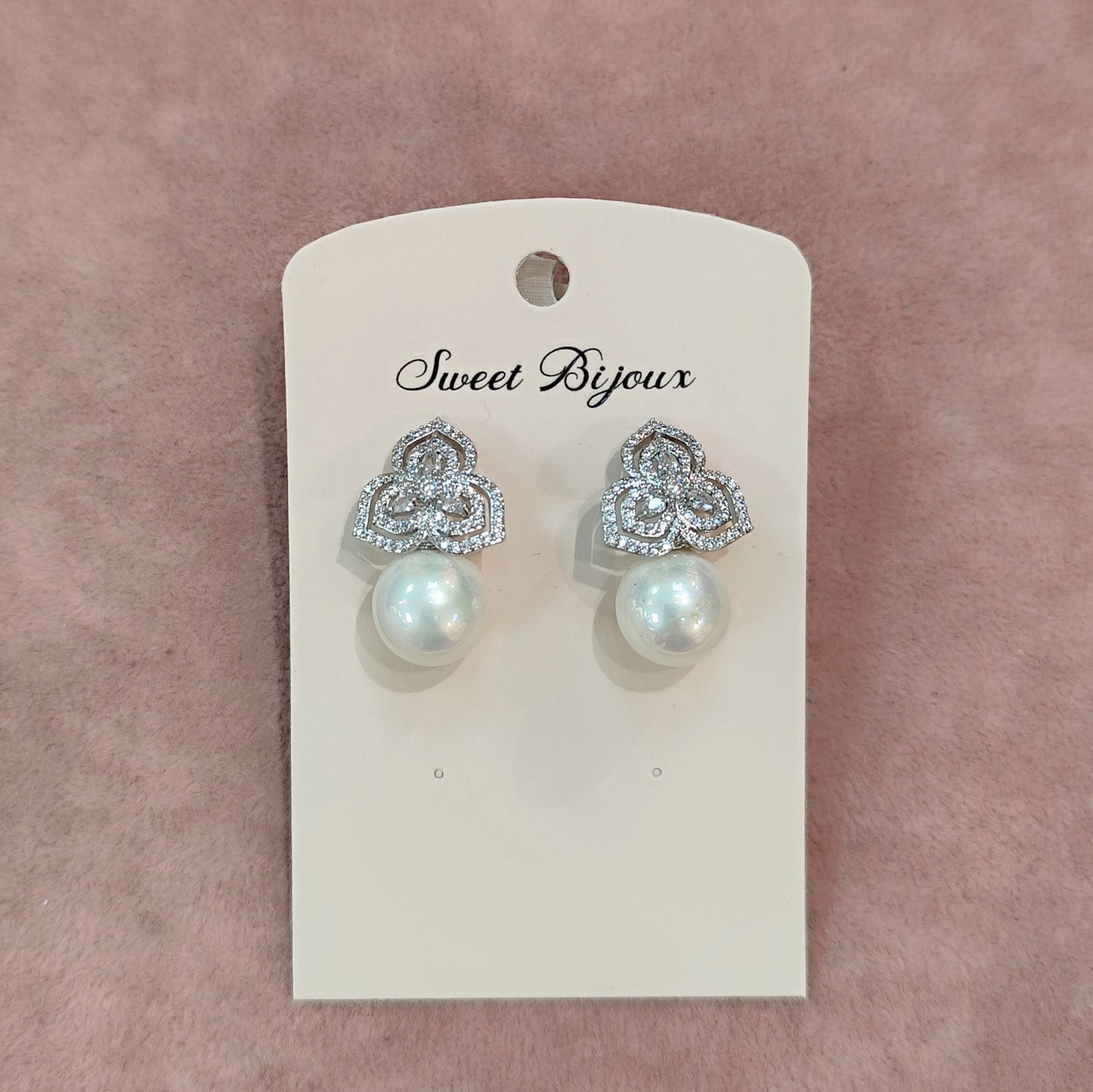 Brinco de pérola com zircônia 20ACD52