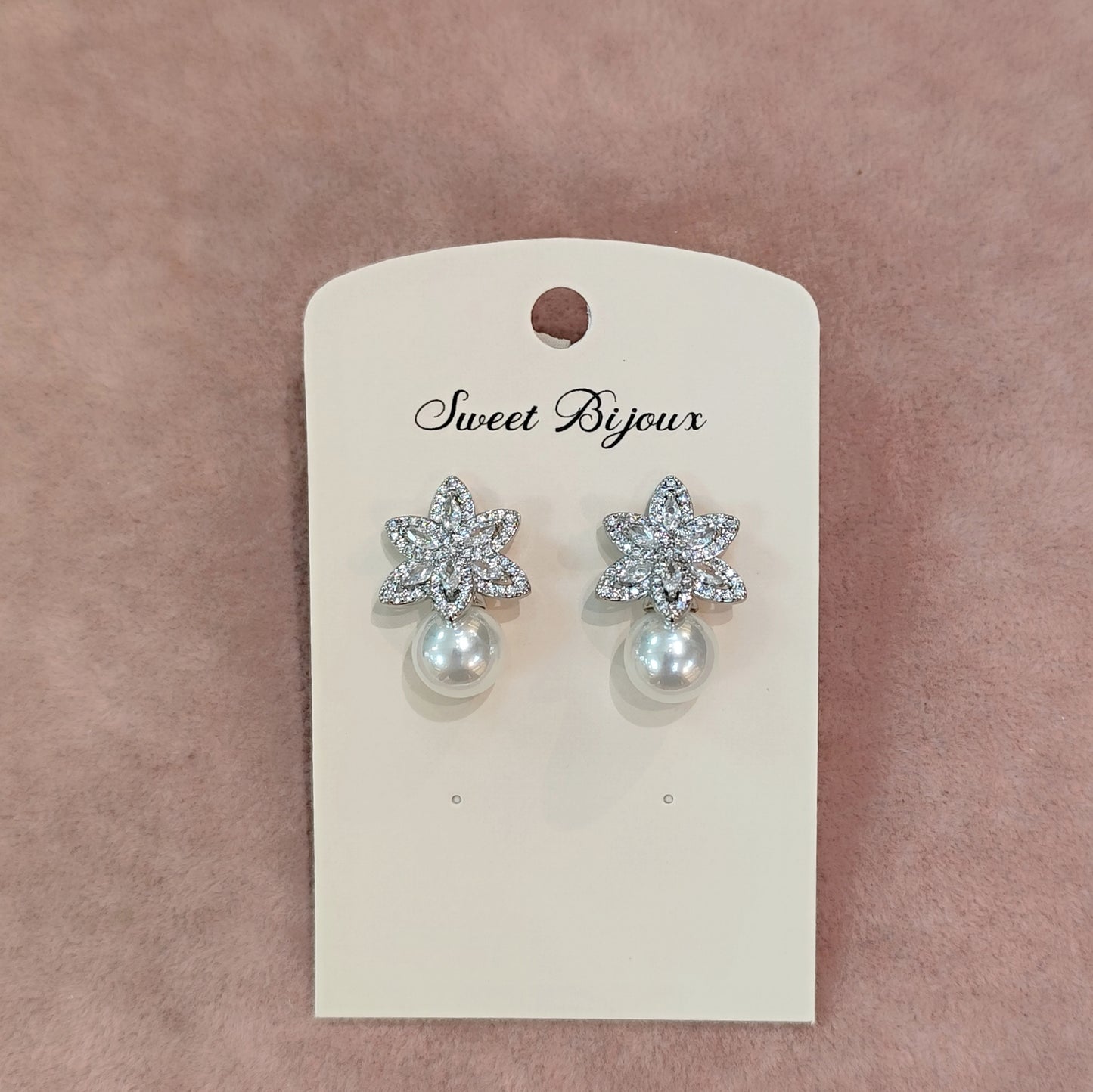 Brinco de pérola com zircônia 20ACF00