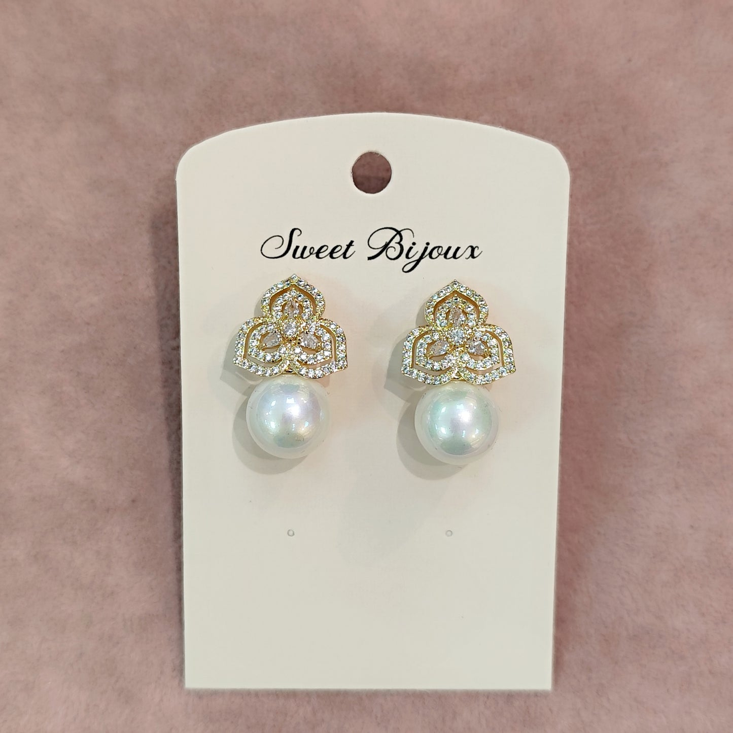 Brinco de pérola com zircônia 20ACD52