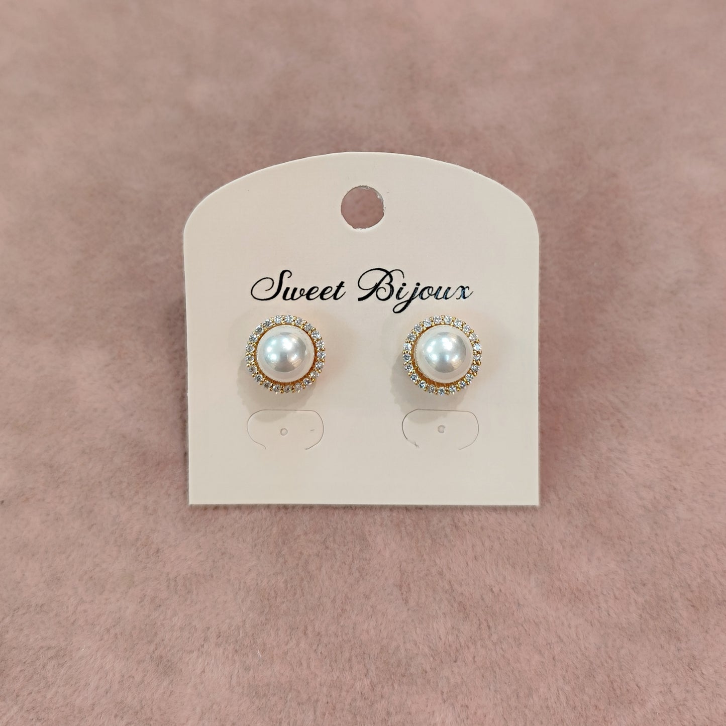 Brinco de pérola com zircônia G 20AC1D2