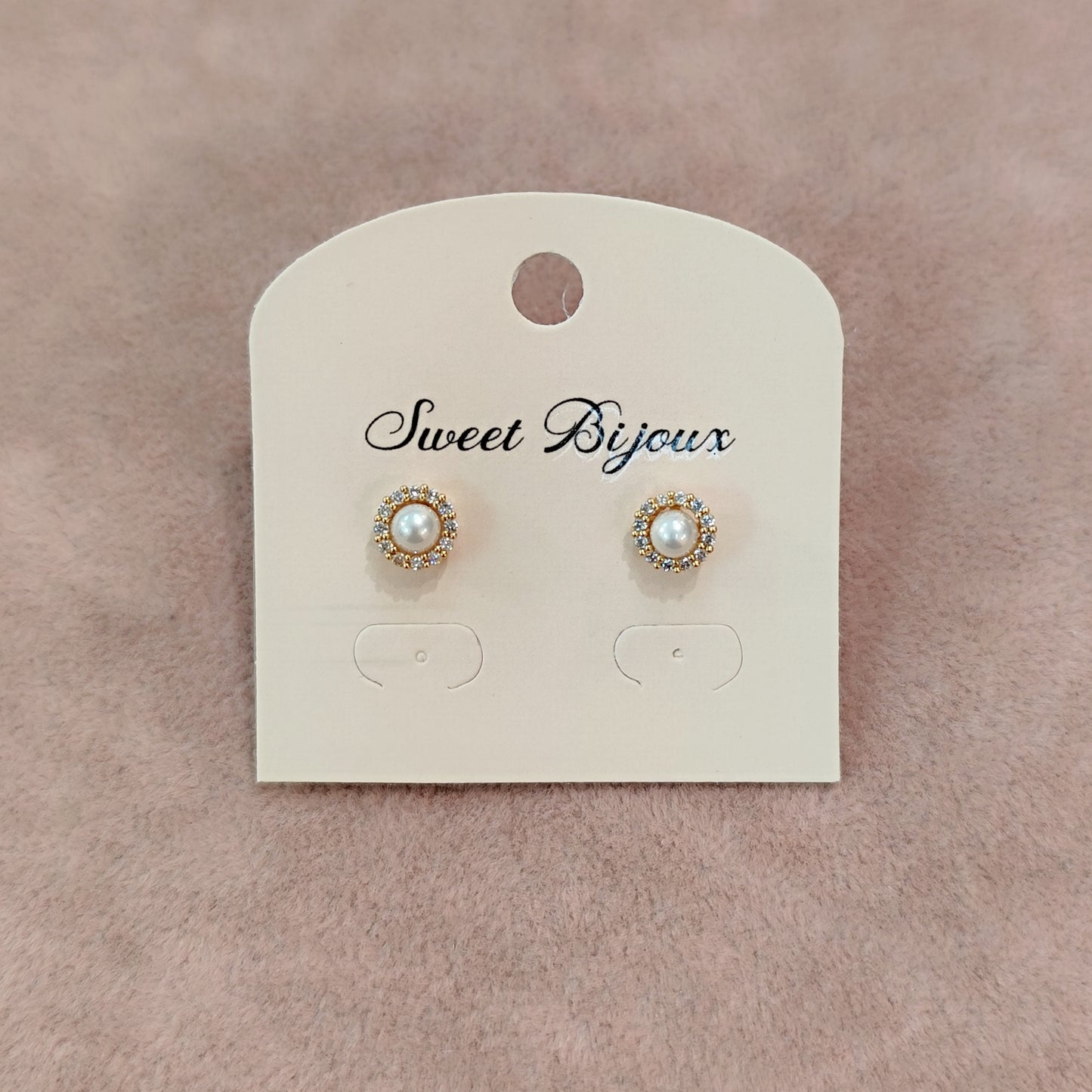 Brinco de pérola com zircônia P 20AACF8