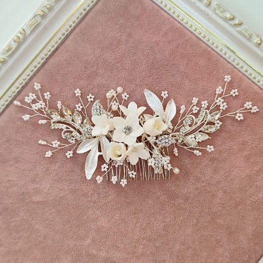 Arranjo de noiva com cristais e pérola 167997A