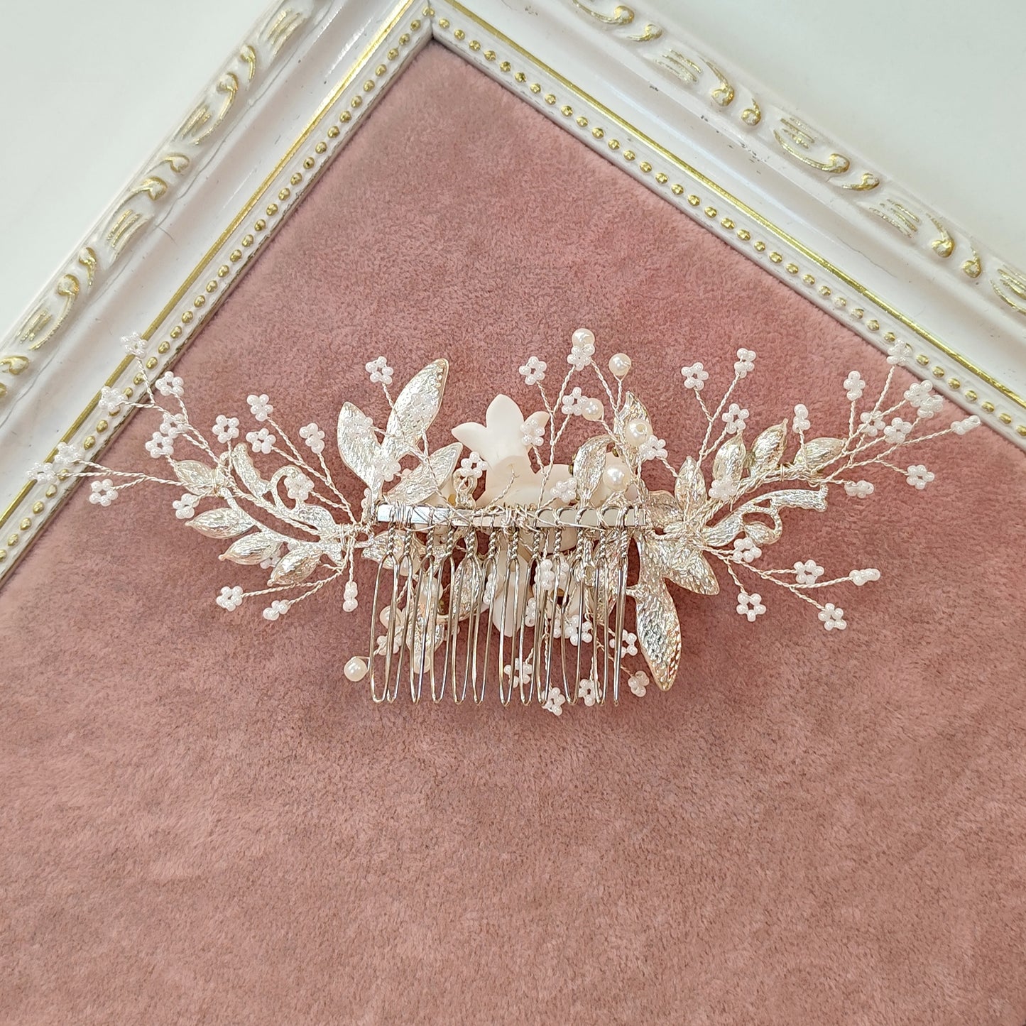 Arranjo de noiva com cristais e pérola 167997A