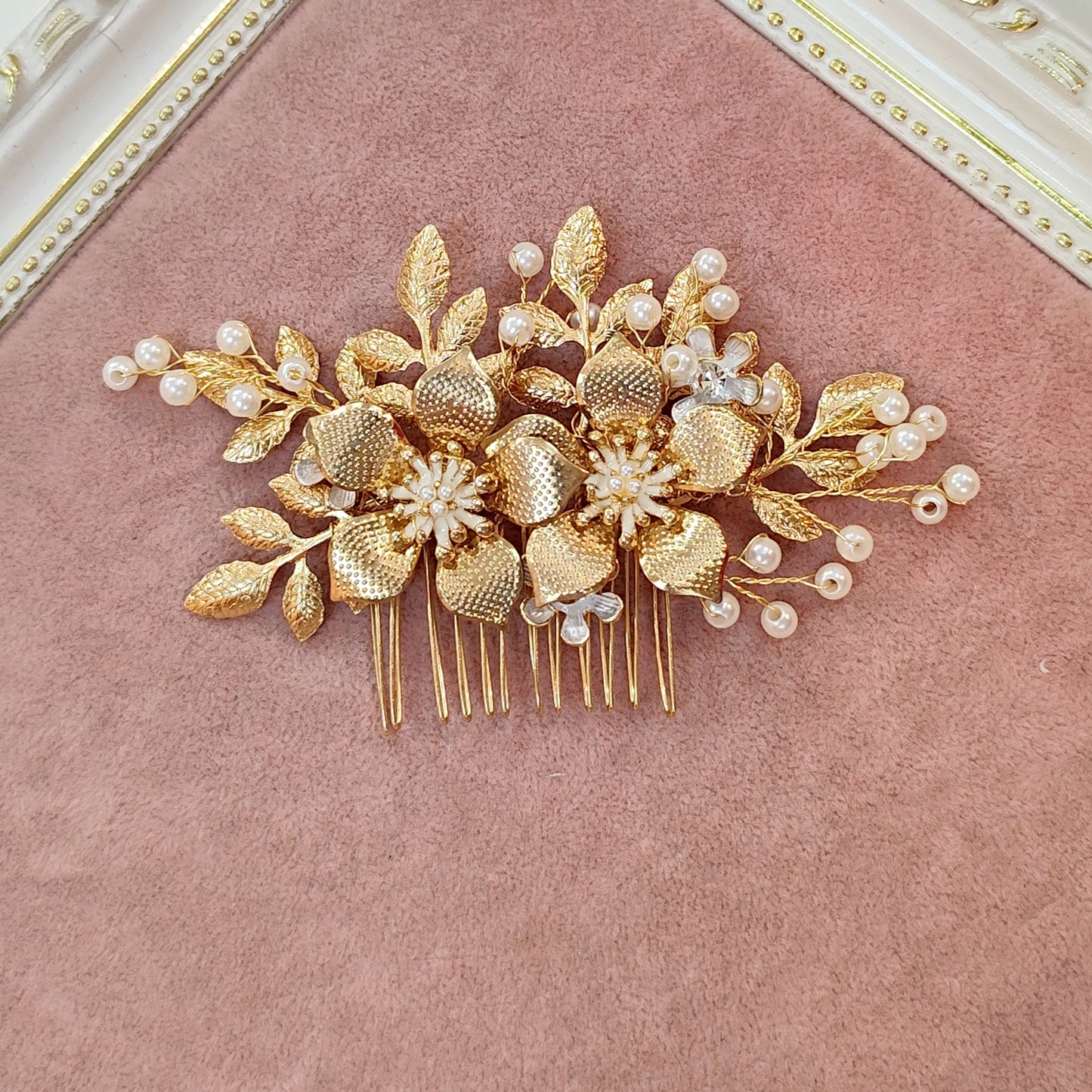 Arranjo de noiva dourado 1942C71