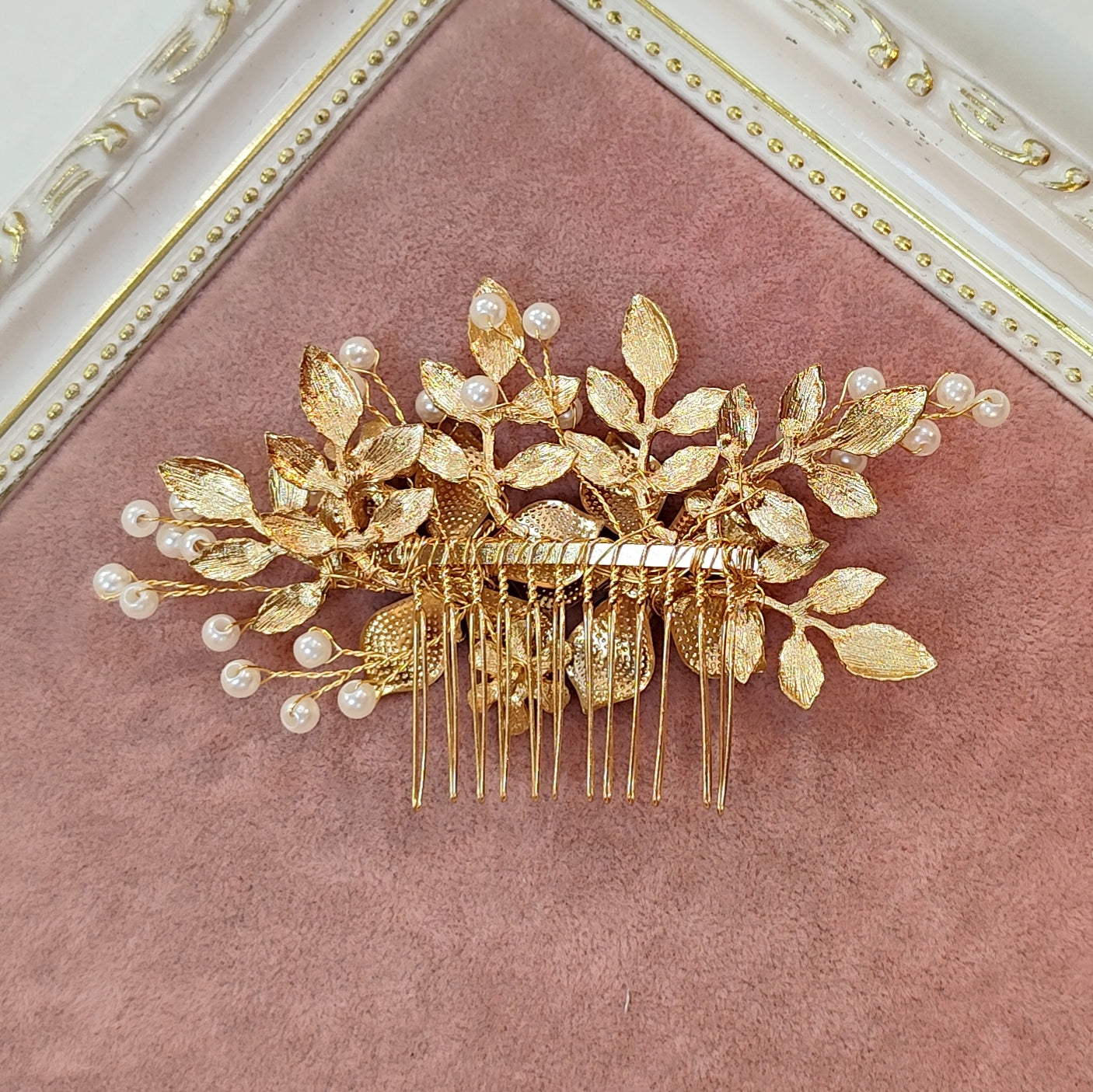 Arranjo de noiva dourado 1942C71