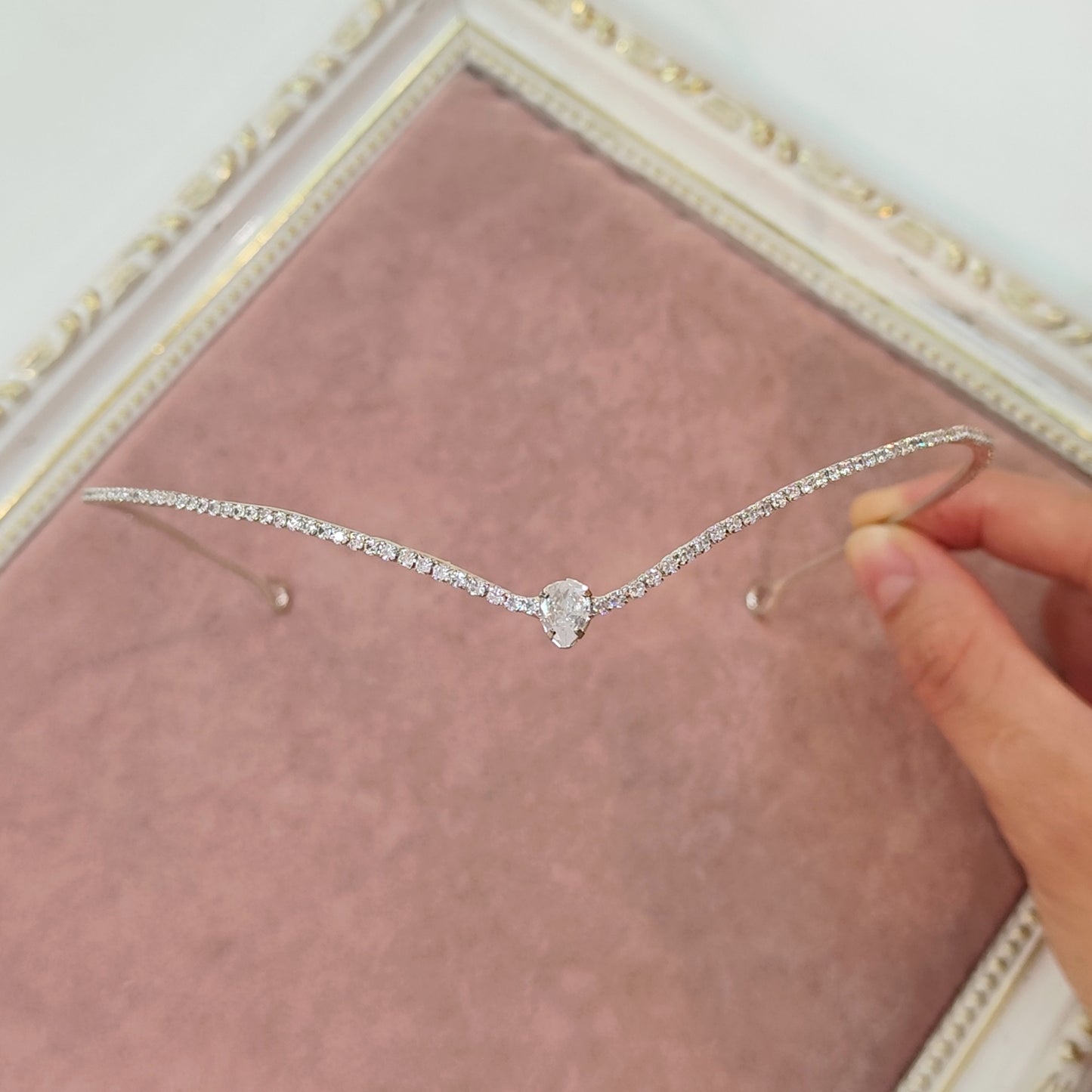 Testeira de noiva com zircônia 20DDB4E