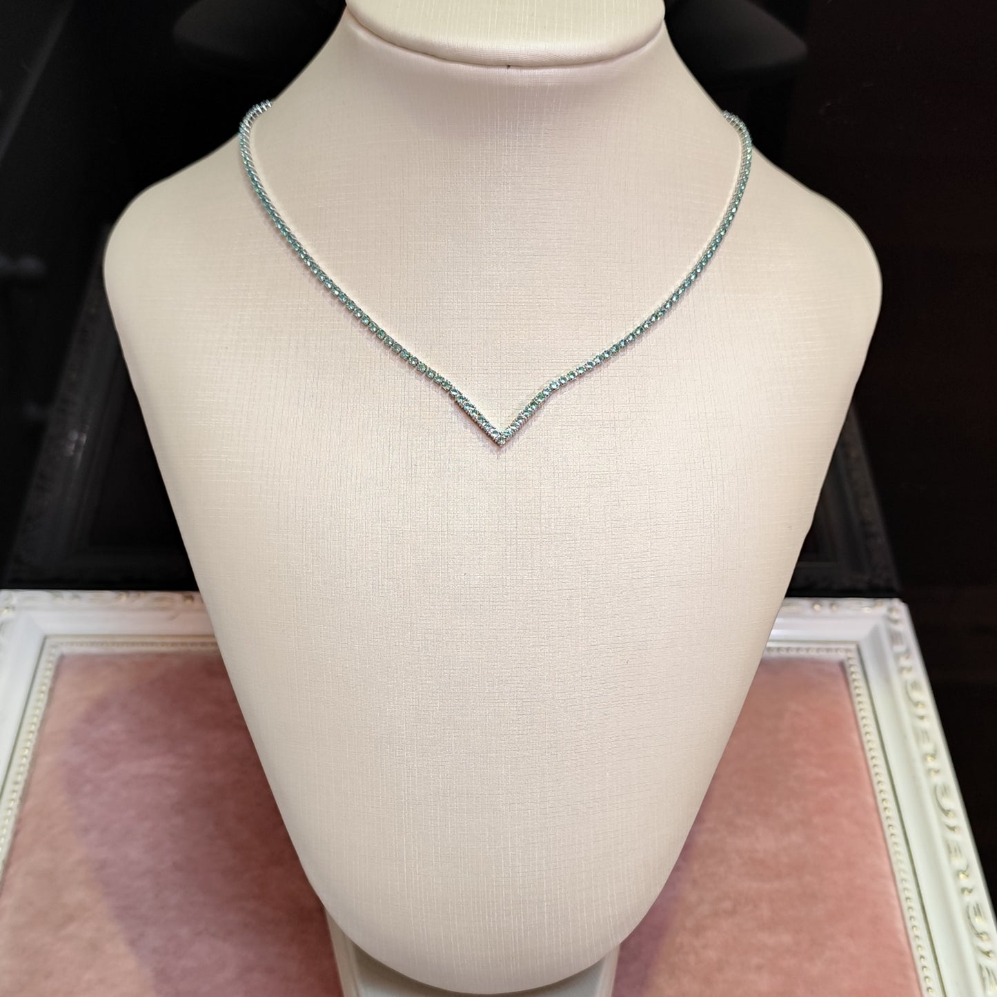 Colar de zircônia verde turmalina 212A336