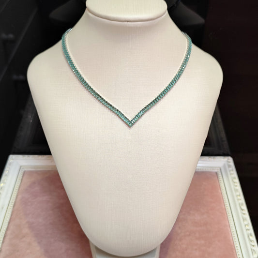 Colar de zircônia verde turmalina 212A33C