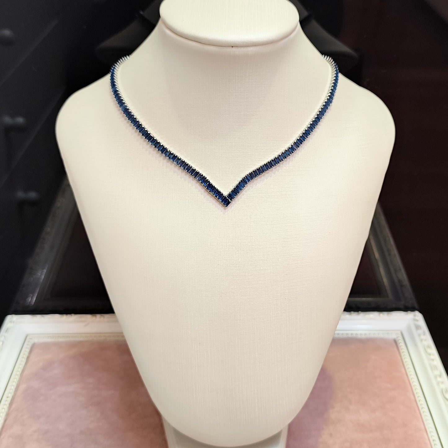 Colar de zircônia azul 212A3C8