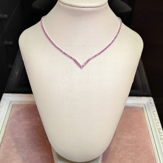 Colar de zircônia pink 212966D