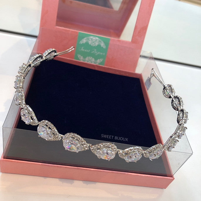 Conjunto Tiara e Brinco para noiva de Zircônia  1935766