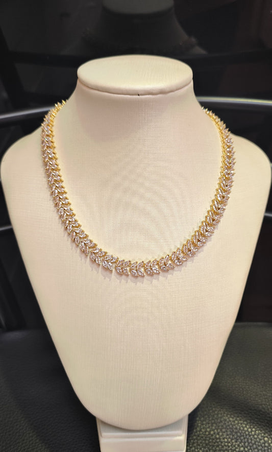 Colar de Zircônia Dourado 18K9138